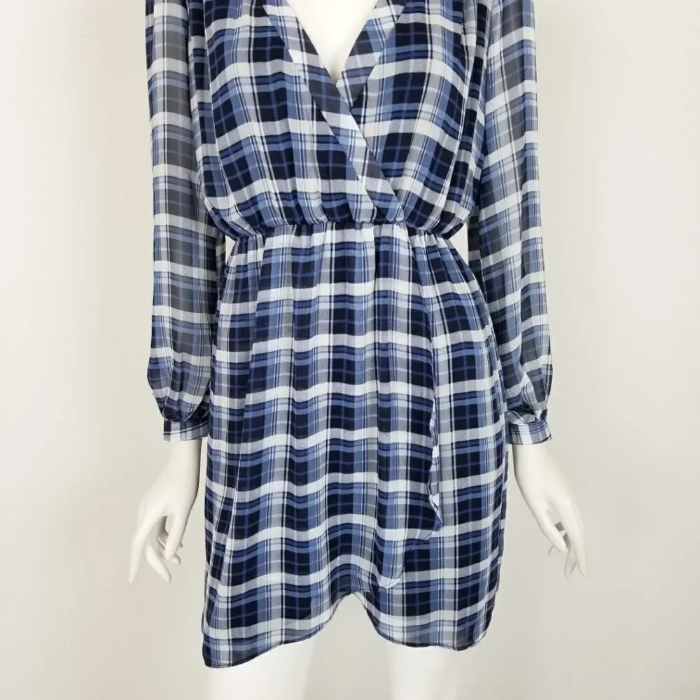 Altar'd State Plaid Faux Wrap Mini Dress Small